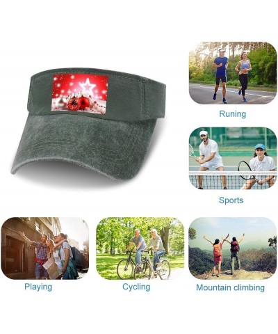 Sport Sun Visor Hat Adjustable Empty Top Baseball Cap Christmas Decoration Background Outdoor Sun Cap for Women Men Army Gree...