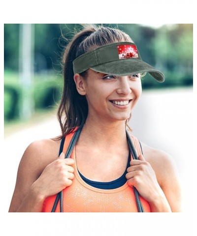 Sport Sun Visor Hat Adjustable Empty Top Baseball Cap Christmas Decoration Background Outdoor Sun Cap for Women Men Army Gree...