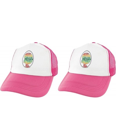 Juneteenth Word Cloud June 19th 1865 Trucker Hat 2 Pink $20.05 Baseball Caps