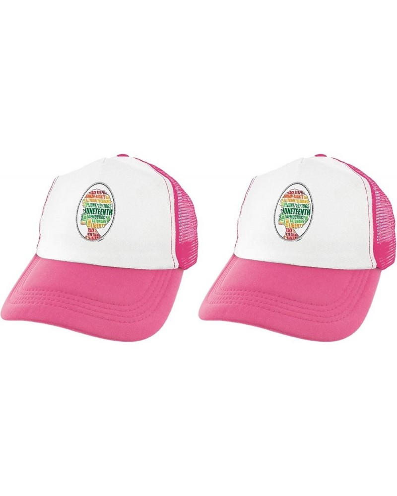 Juneteenth Word Cloud June 19th 1865 Trucker Hat 2 Pink $20.05 Baseball Caps