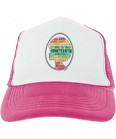 Juneteenth Word Cloud June 19th 1865 Trucker Hat 2 Pink $20.05 Baseball Caps