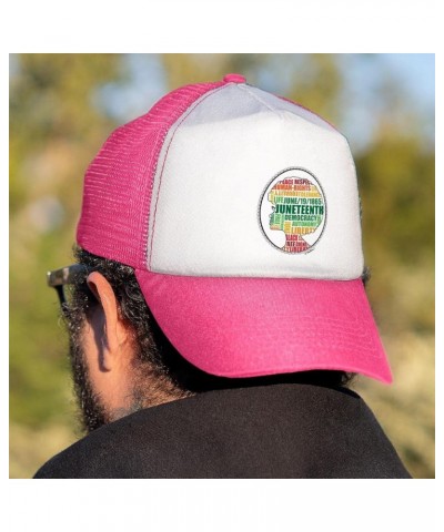 Juneteenth Word Cloud June 19th 1865 Trucker Hat 2 Pink $20.05 Baseball Caps