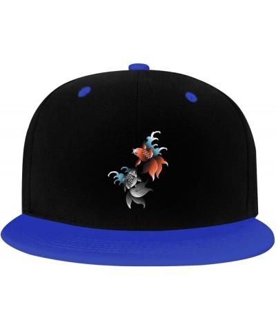 Cute Goldfish Snapback Hat for Men Women Baseball Cap Trucker Flat Bill Hats Dad Caps Blue $10.42 Baseball Caps