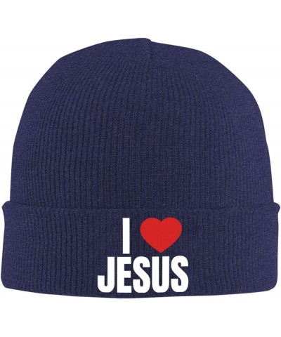 Beanie,I Love Jesus Christian Faith Beanie Hat Women Skull Cap Men Knit Hat Winter Slouchy Hat Knitted Hat Black Navy Blue $1...