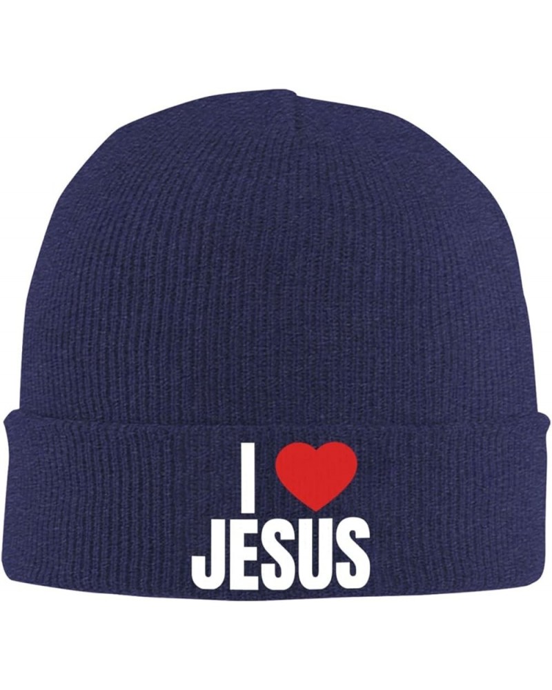 Beanie,I Love Jesus Christian Faith Beanie Hat Women Skull Cap Men Knit Hat Winter Slouchy Hat Knitted Hat Black Navy Blue $1...