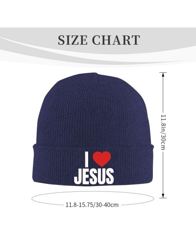 Beanie,I Love Jesus Christian Faith Beanie Hat Women Skull Cap Men Knit Hat Winter Slouchy Hat Knitted Hat Black Navy Blue $1...