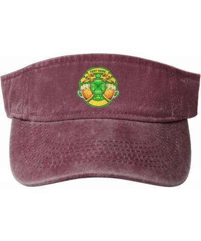 St. Patrick's Day Two Beers Toast Sun Hat Sun Visor Hats for Women Men Baseball Cap Golf Hats Red $9.94 Visors