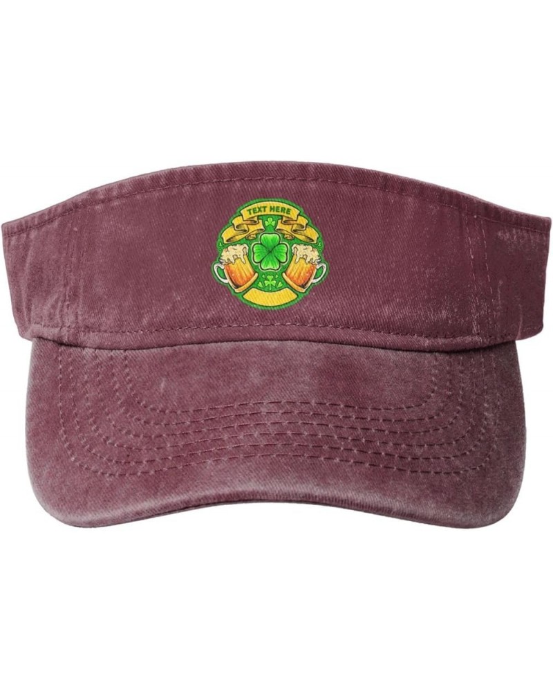 St. Patrick's Day Two Beers Toast Sun Hat Sun Visor Hats for Women Men Baseball Cap Golf Hats Red $9.94 Visors