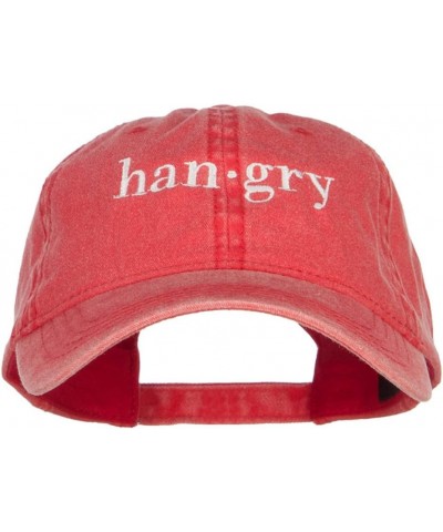 Hangry Embroidered Washed Cap Red $14.16 Baseball Caps