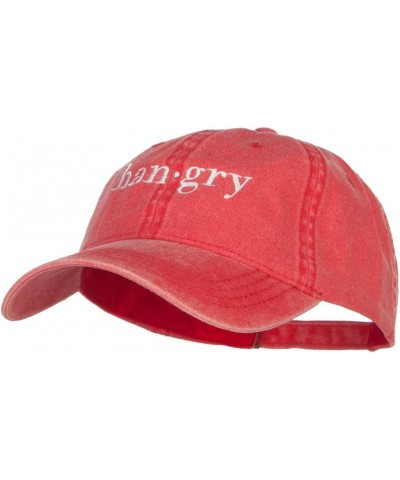 Hangry Embroidered Washed Cap Red $14.16 Baseball Caps