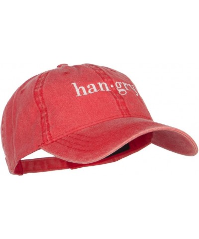 Hangry Embroidered Washed Cap Red $14.16 Baseball Caps