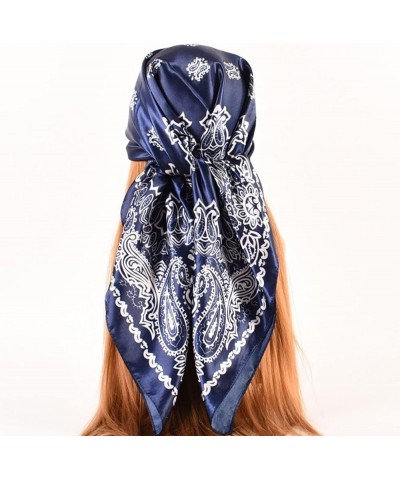 Neck Scarf Smooth Dome Beanie Hat Comfy Square Beautiful Headdress Navy Blue $4.65 Skullies & Beanies