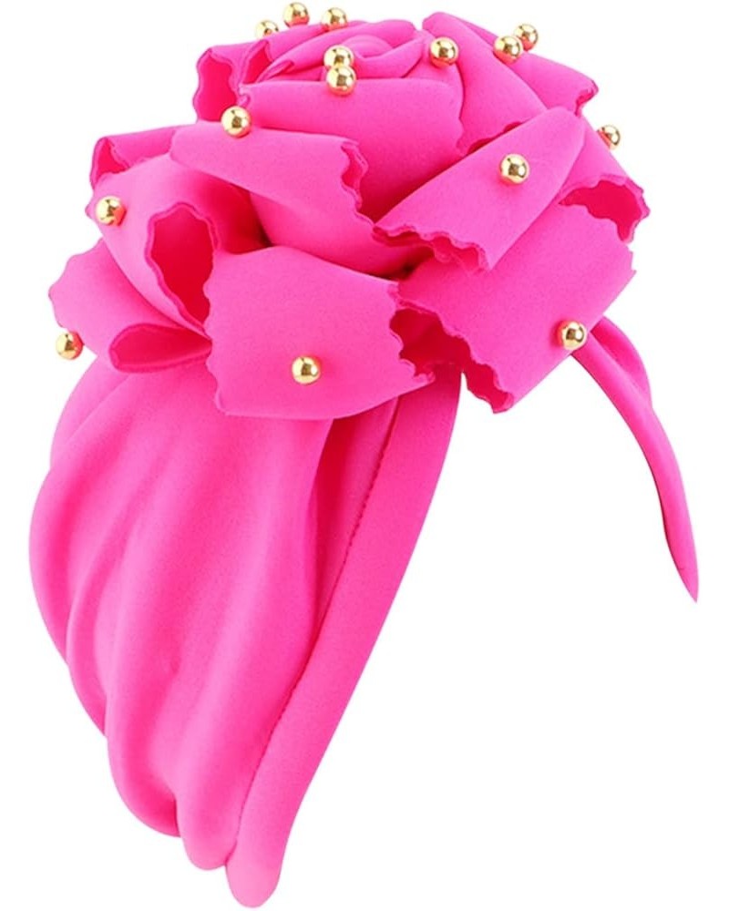 Women Turban Flower Caps Elastic Flower $7.80 Skullies & Beanies