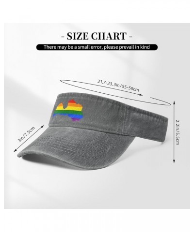 LGBT Flag Map of Latvia Sun Visor Hats for Women Men Adjustable Sports Sun Hats Cotton Golf Cap Gray $12.87 Sun Hats