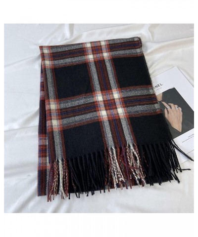 Autumn and Winter Woman Scarf Faux Cashmere Plaid Scarf Retro Fashion Warm Scarf (Color : 5, Size : 70 * 200cm) 70*200cm 3 $1...