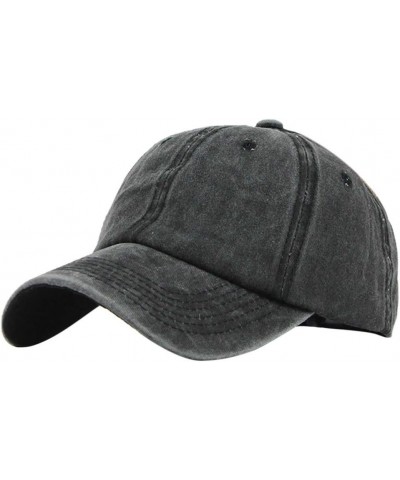 Unisex Vintage Washed Unstructured Baseball Cap Washed Cotton Soft Cap Adjustable Unisex Baseball Hat Dad Hat Black $2.67 Bas...