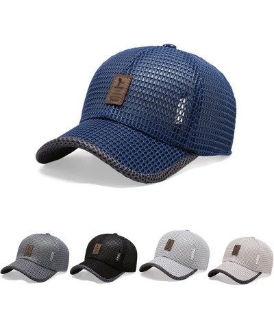 Summer Outdoor Casual Baseball Cap, 2023 New Summer Mesh Breathable Baseball Cap Mesh Hat Blue $10.43 Baseball Caps