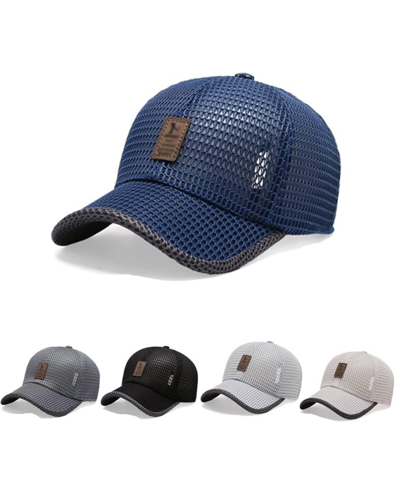 Summer Outdoor Casual Baseball Cap, 2023 New Summer Mesh Breathable Baseball Cap Mesh Hat Blue $10.43 Baseball Caps