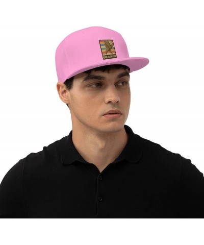 Monkey Holding Burger Snapback Hats for Men Baseball Cap Trucker Hat Flat Brim Hats Pink $11.42 Baseball Caps