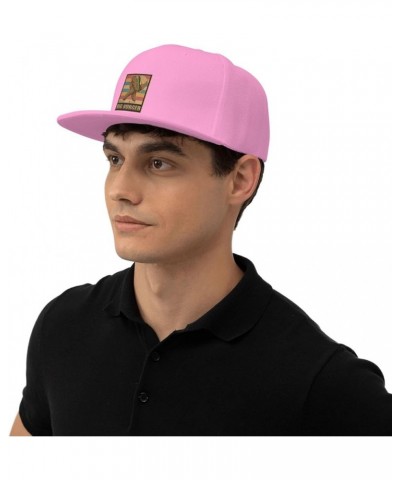 Monkey Holding Burger Snapback Hats for Men Baseball Cap Trucker Hat Flat Brim Hats Pink $11.42 Baseball Caps