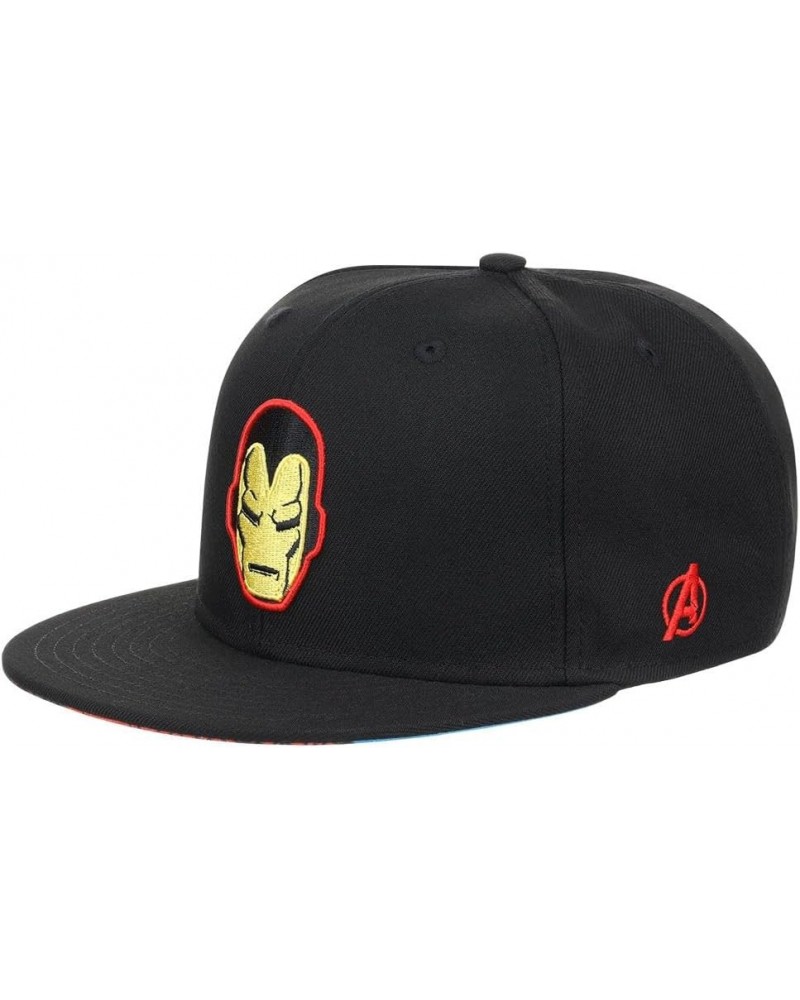 60th Anniversary Avengers Adjustable Snapback Flat Bill Baseball Cap Black/Ironman $22.39 Baseball Caps