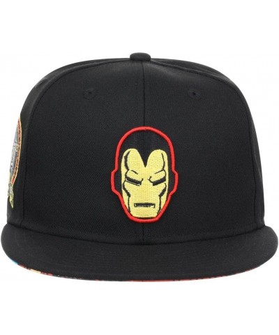 60th Anniversary Avengers Adjustable Snapback Flat Bill Baseball Cap Black/Ironman $22.39 Baseball Caps