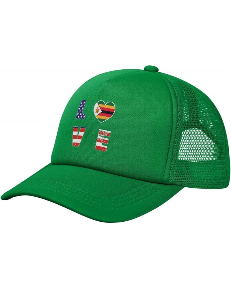 Trucker Hat Mesh Baseball Cap Adjustable Dad Hat Unisex Green $8.56 Baseball Caps