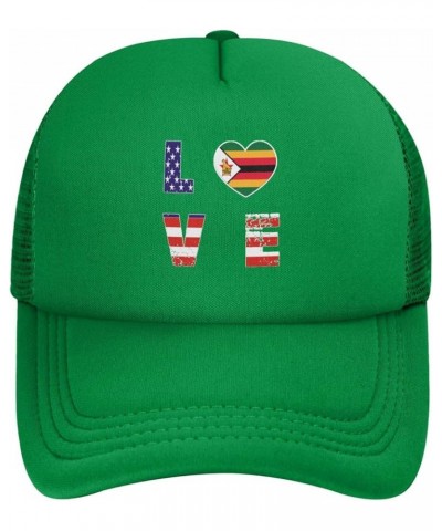 Trucker Hat Mesh Baseball Cap Adjustable Dad Hat Unisex Green $8.56 Baseball Caps