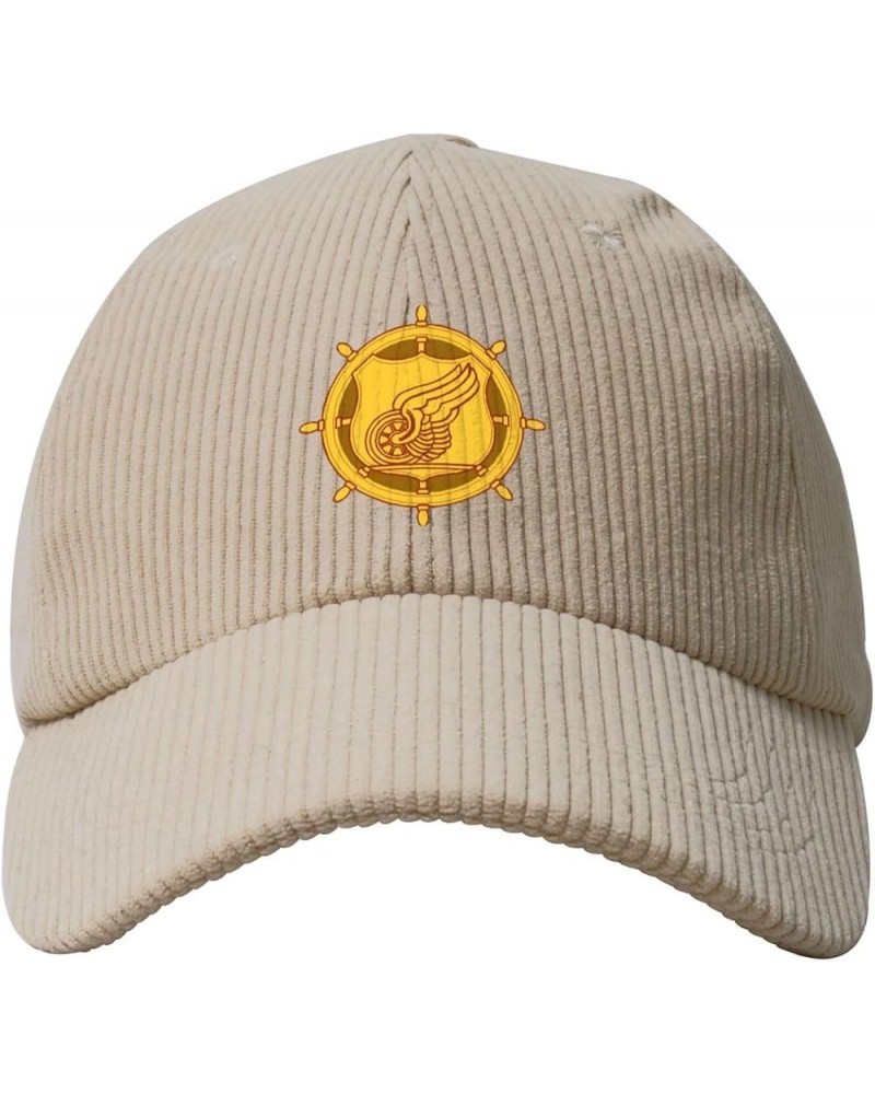 USA - Transportation Corps Branch Insignia Corduroy Baseball Caps for Women Men Adjustable Dad Hat Beige $13.91 Baseball Caps