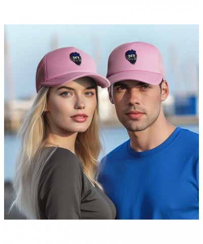 Trucker Hat Mesh Baseball Cap Adjustable Dad Hat Unisex Pink $11.06 Baseball Caps