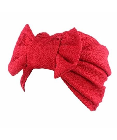 Women Bow Turban Hats Knotted Stretchy Solid Color Head Wraps Chemo Hair Wraps for Cancer Patient (Hot Pink, One Size) One Si...