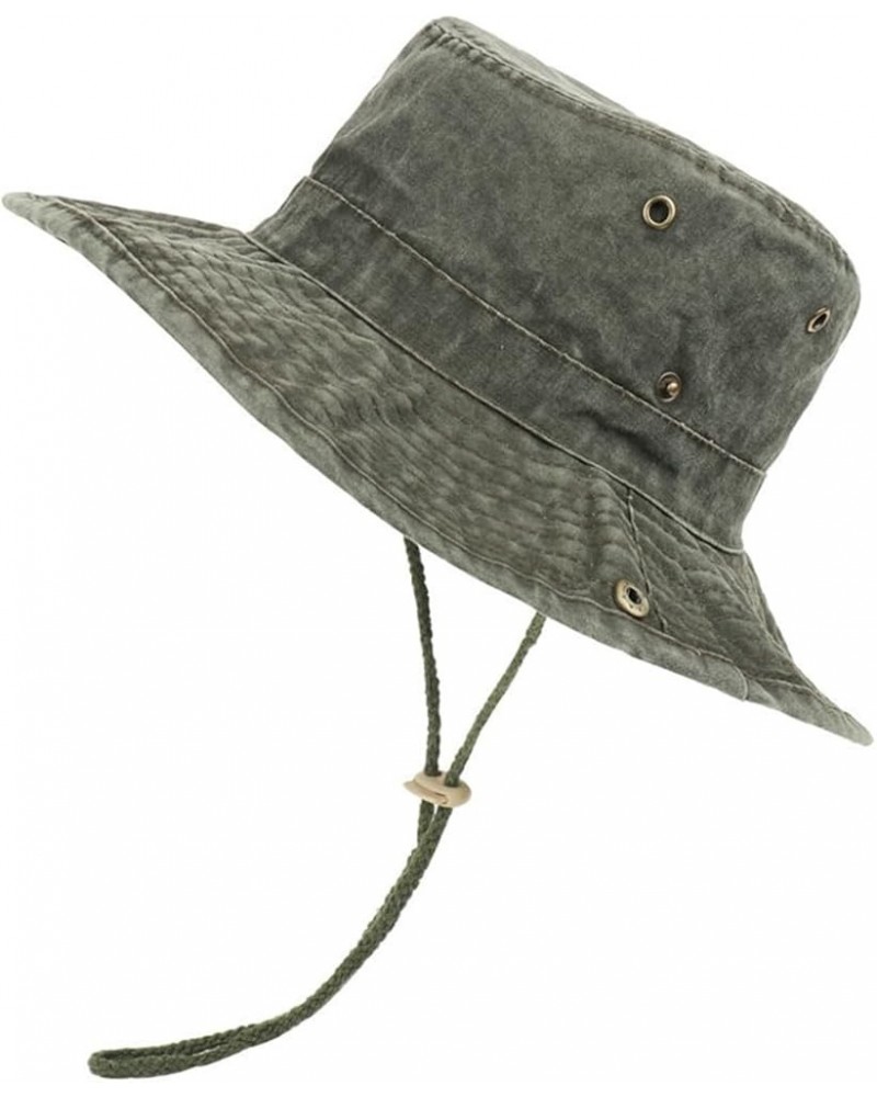 Cotton Fabric Outdoor Summer Bucket Hat Men Jungle Sun Protection Boonie Hat Women Sun Cap Fishing Hiking Hat Green $14.78 Su...