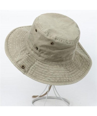 Cotton Fabric Outdoor Summer Bucket Hat Men Jungle Sun Protection Boonie Hat Women Sun Cap Fishing Hiking Hat Green $14.78 Su...