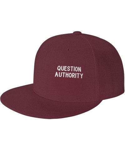 Men Women Baseball Hats Question Authority Vintage Dad Hat Adjustable Casquette Cap,Black Dark Red $9.34 Baseball Caps