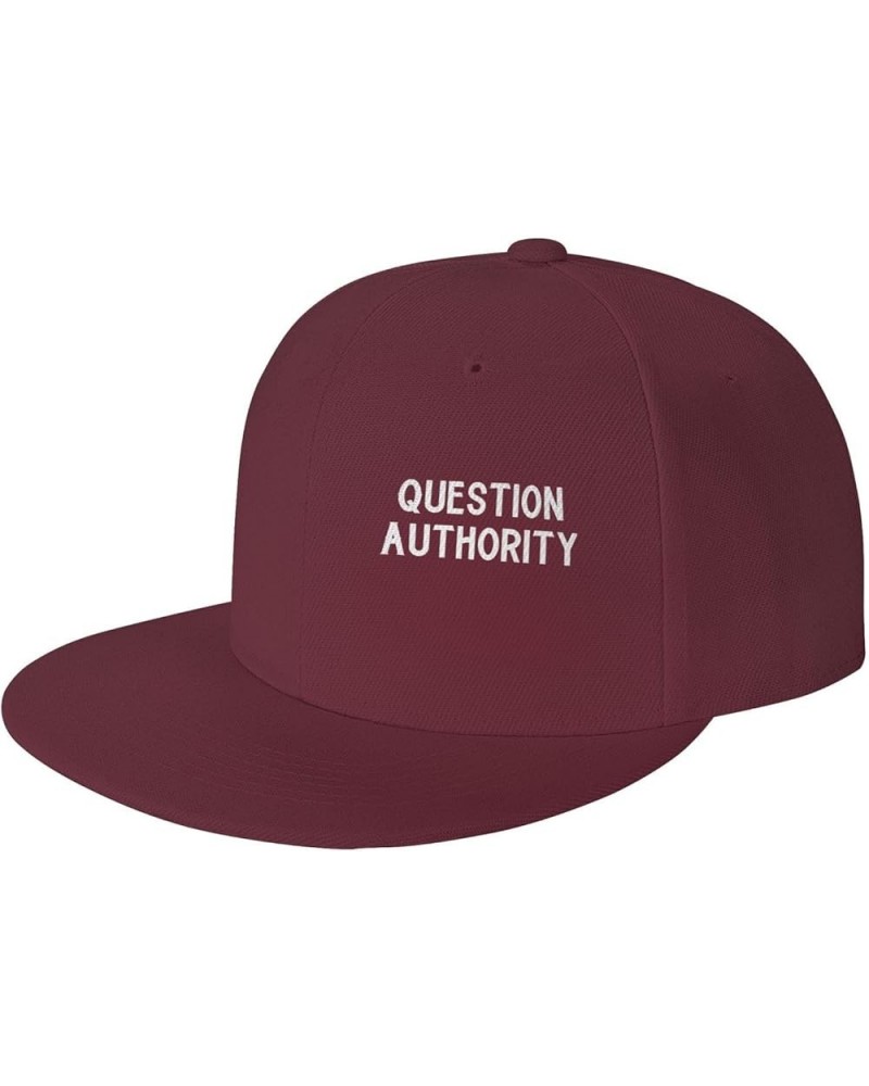 Men Women Baseball Hats Question Authority Vintage Dad Hat Adjustable Casquette Cap,Black Dark Red $9.34 Baseball Caps