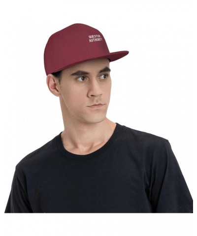 Men Women Baseball Hats Question Authority Vintage Dad Hat Adjustable Casquette Cap,Black Dark Red $9.34 Baseball Caps