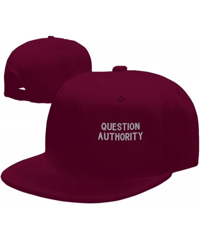 Men Women Baseball Hats Question Authority Vintage Dad Hat Adjustable Casquette Cap,Black Dark Red $9.34 Baseball Caps