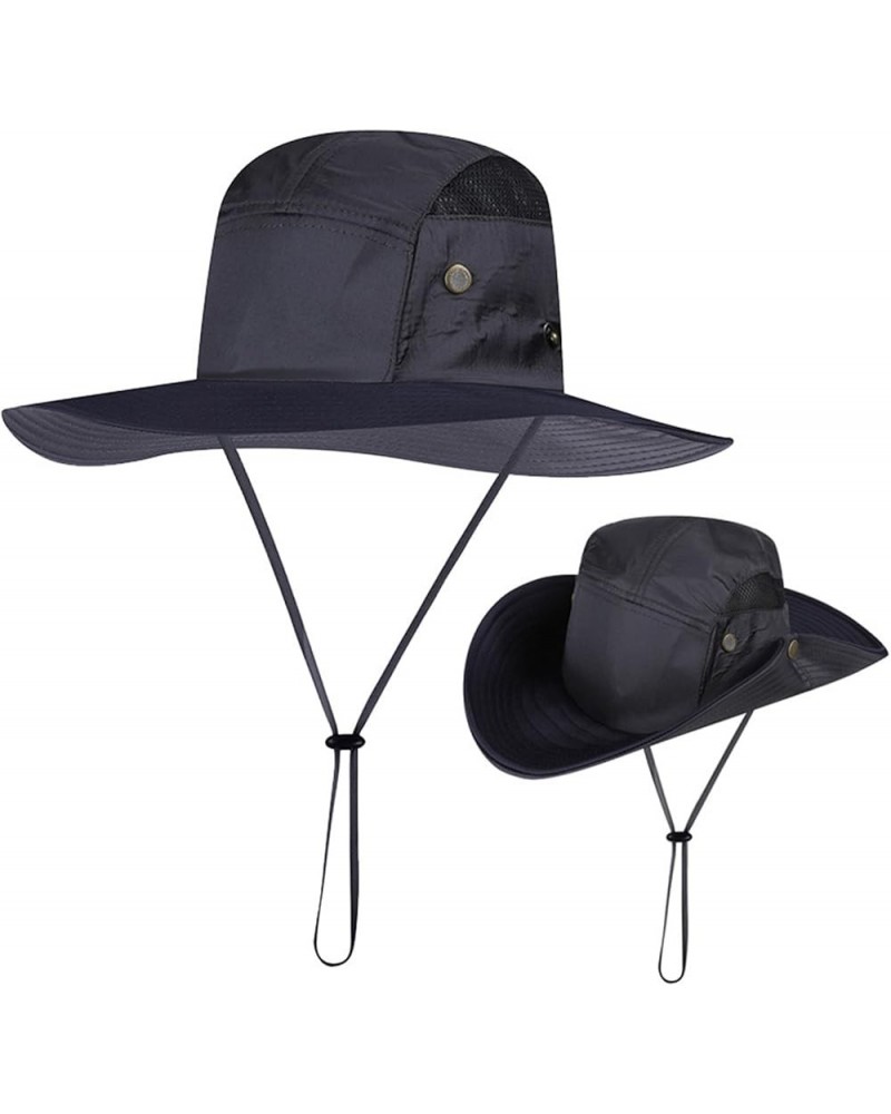 Men Mountaineering Fishing Solid Color Hood Rope Outdoor Shade Foldable Casual Breathable Bucket Hat Bucket Hat 4-grey $10.35...