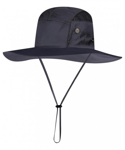 Men Mountaineering Fishing Solid Color Hood Rope Outdoor Shade Foldable Casual Breathable Bucket Hat Bucket Hat 4-grey $10.35...