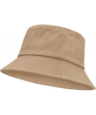 Bucket Hats for Women Men Sun Protection Summer Sun Hats Cotton Beach Fishing Hat Packable Cap Khaki $7.97 Bucket Hats