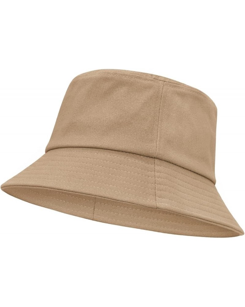 Bucket Hats for Women Men Sun Protection Summer Sun Hats Cotton Beach Fishing Hat Packable Cap Khaki $7.97 Bucket Hats