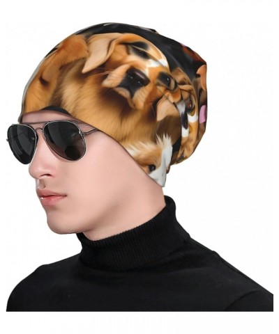 Musical Guitar Patterns Adult Fashion Knitted Hat,Elastic Brimless Cap,Perfect for Sports and Outdoor Activities Many Dogs $1...