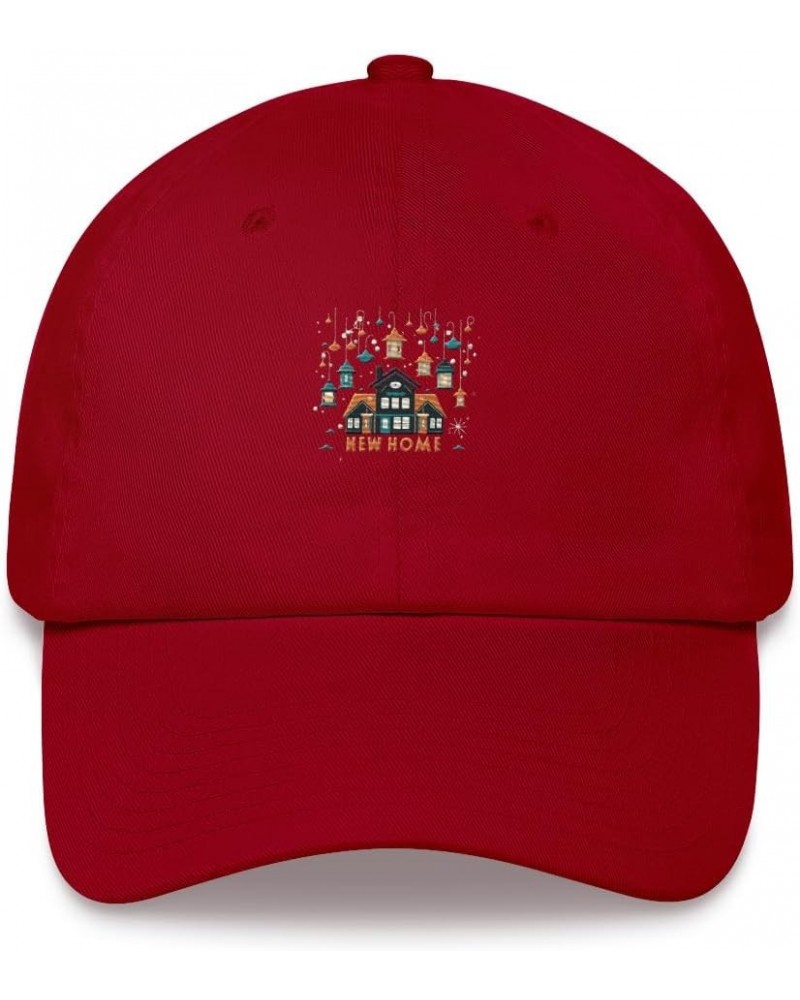 Congratulations and Happy Homemaking on New Home Owner Dad Cap Cranberry $23.59 Baseball Caps