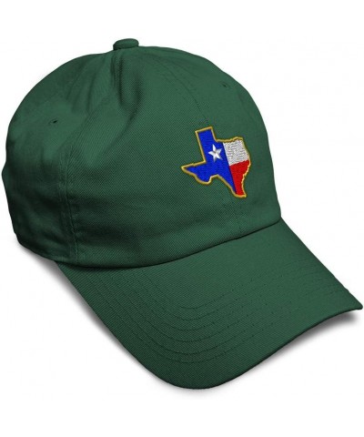 Soft Baseball Cap Texas State Flag Map A Embroidery Flags State Cotton Country Dad Hats for Men & Women Forest Green Design O...