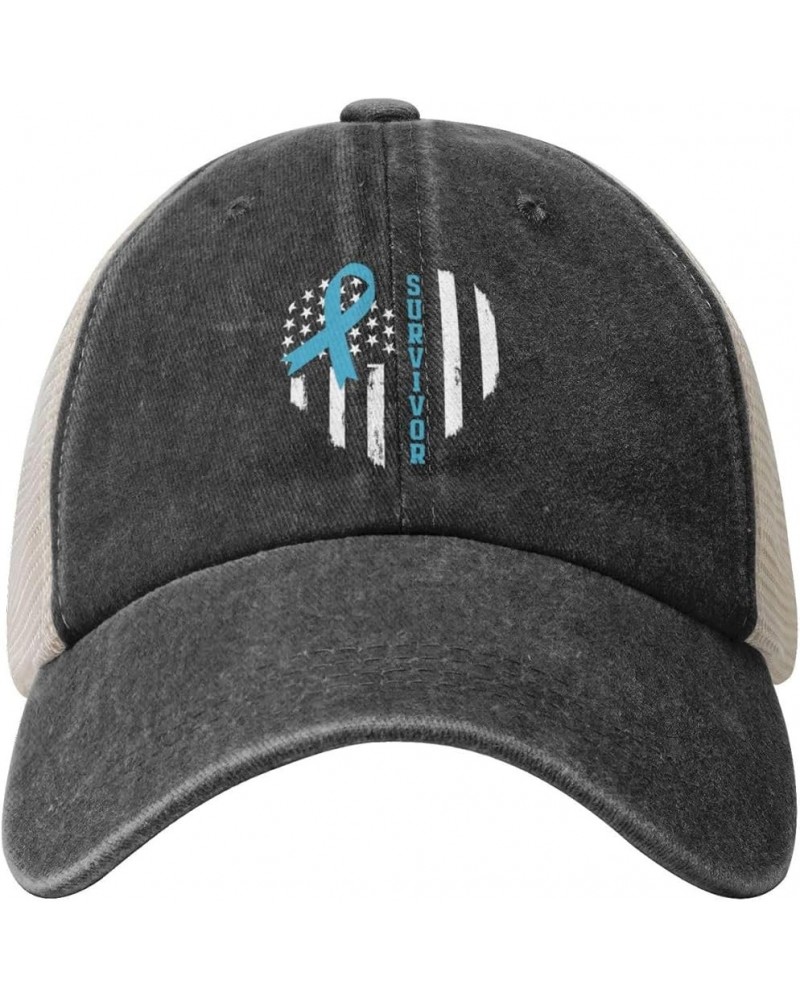 Prostate Cancer Survivor Prostate Cancer Awareness Cowboy Trucker Hat Adjustable Mesh Baseball Cap Dad Hat,Black Black $10.12...