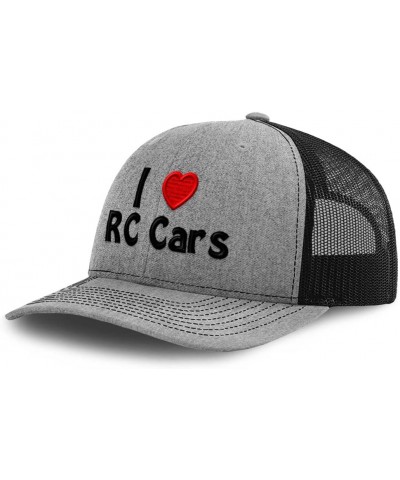 Custom Richardson Trucker Hat I (Love) Rc Cars Red Heart Hobbies Lovers Cars Heather Grey Black Design Only $17.49 Baseball Caps