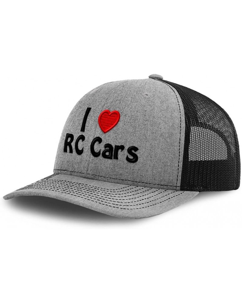 Custom Richardson Trucker Hat I (Love) Rc Cars Red Heart Hobbies Lovers Cars Heather Grey Black Design Only $17.49 Baseball Caps