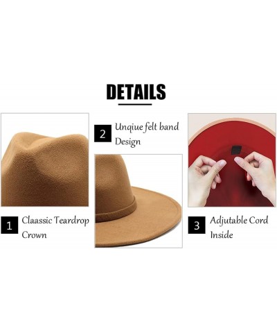 Ladies Wide Brim Wool Felt Jazz Fedora Thermal Hat White(5) $15.19 Fedoras