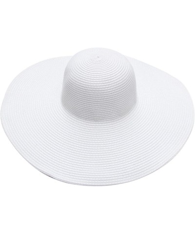 Women's SummerLeisure Outing Sun Sun Shading Vacation Beach Straw Hat Sun Hat Visor for Women A3-white $14.32 Sun Hats