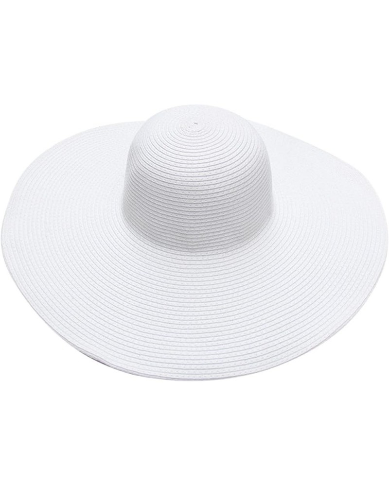 Women's SummerLeisure Outing Sun Sun Shading Vacation Beach Straw Hat Sun Hat Visor for Women A3-white $14.32 Sun Hats